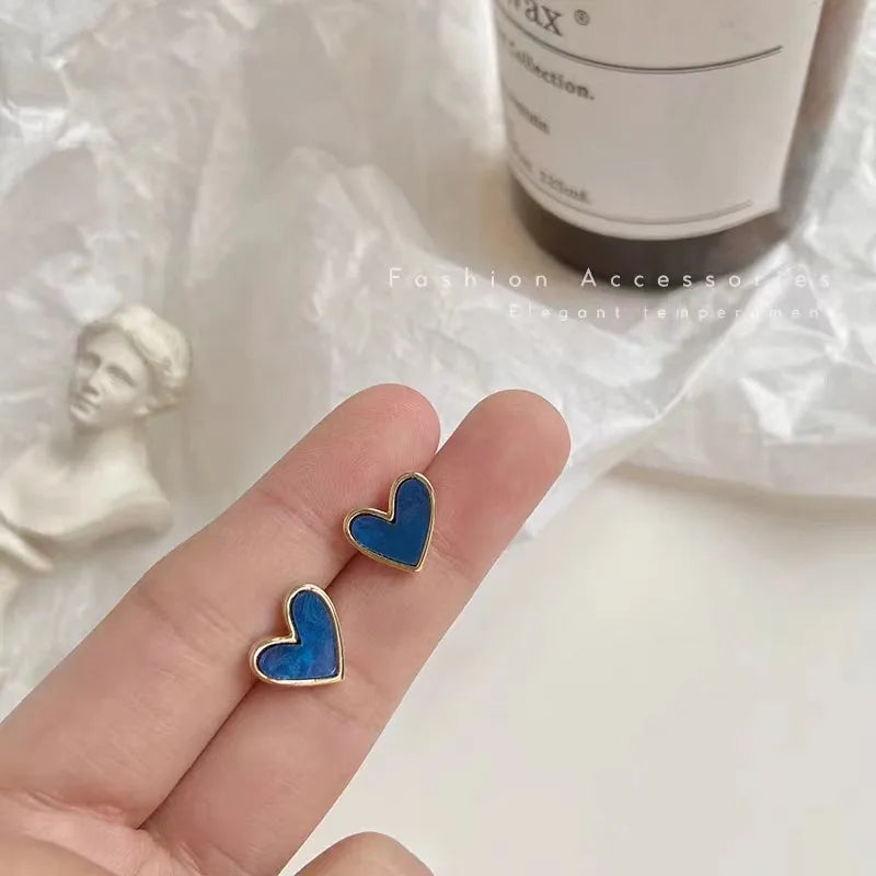 Azure Heart Studs