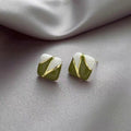 Green Oil Paint Earrings