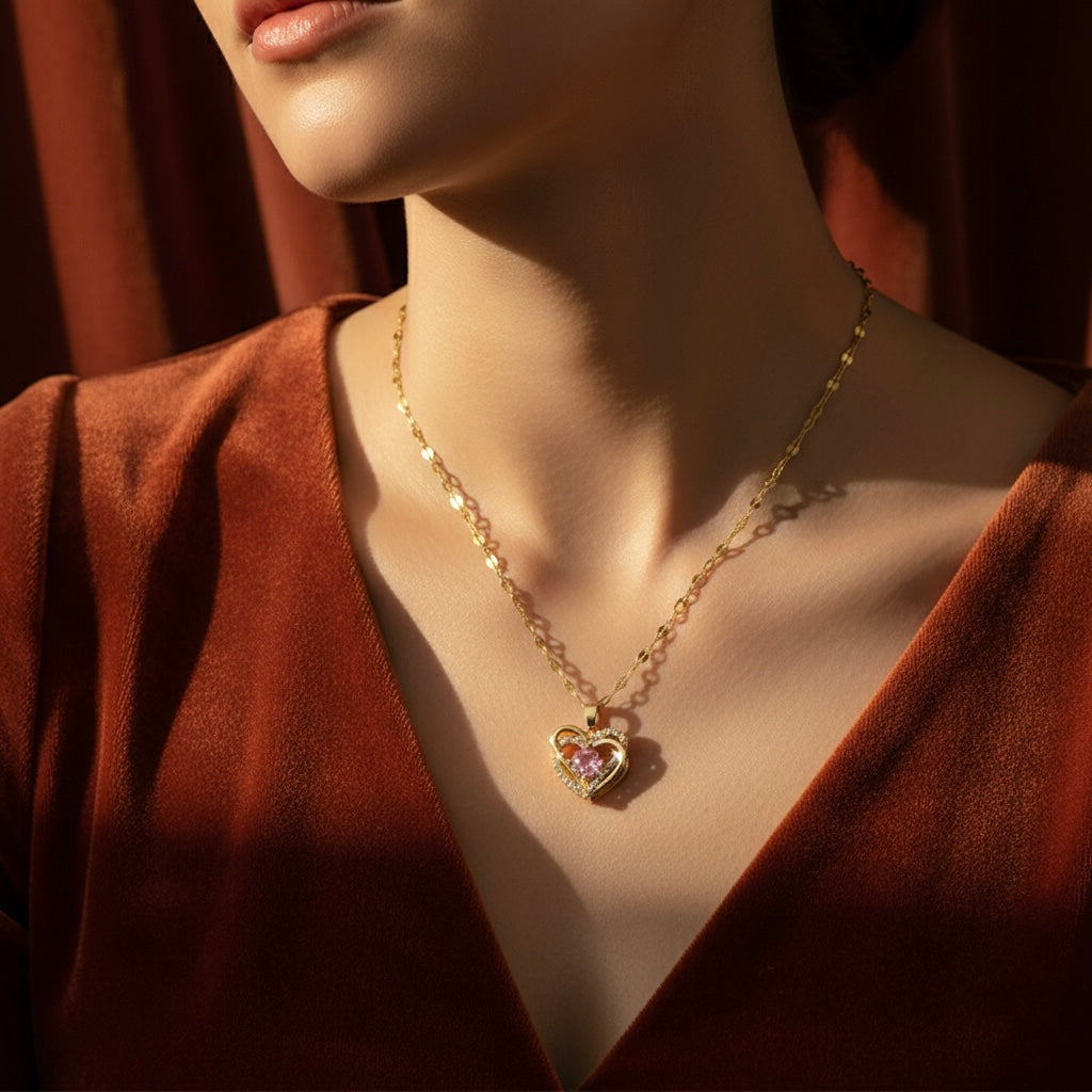 Blushing Heart Necklace
