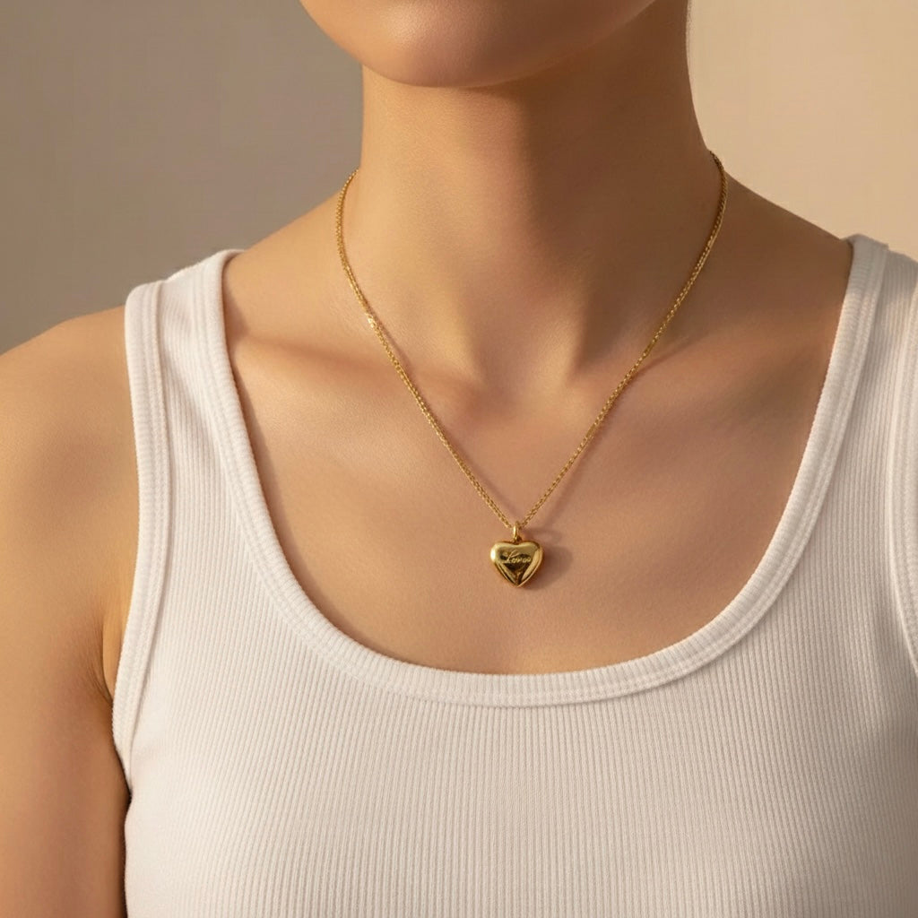 Engraved Heart Pendant