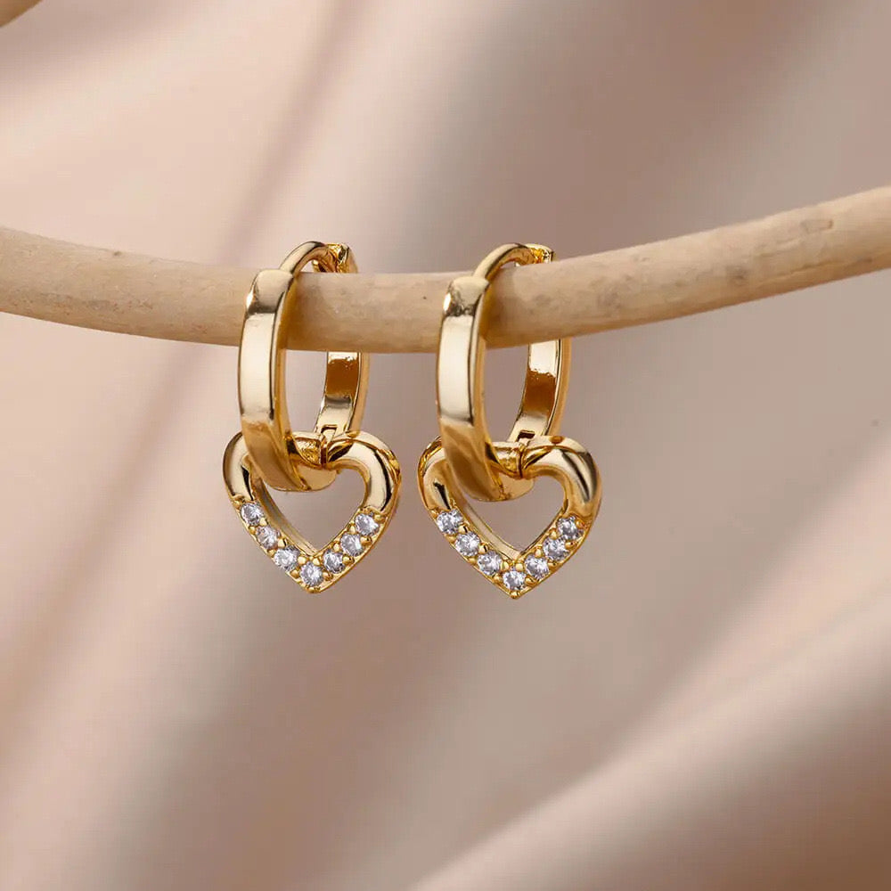 Heart Drop Earrings