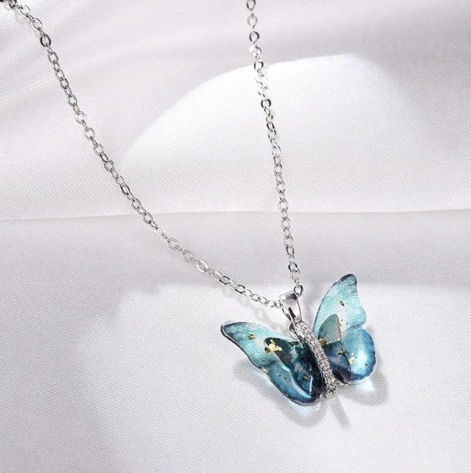 Blue Butterfly Necklace