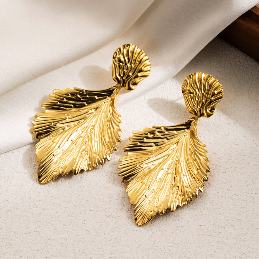 Flower Leaf 3 Statement Earrings