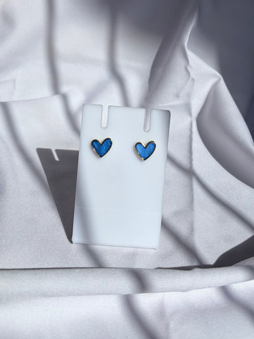 Azure Heart Studs