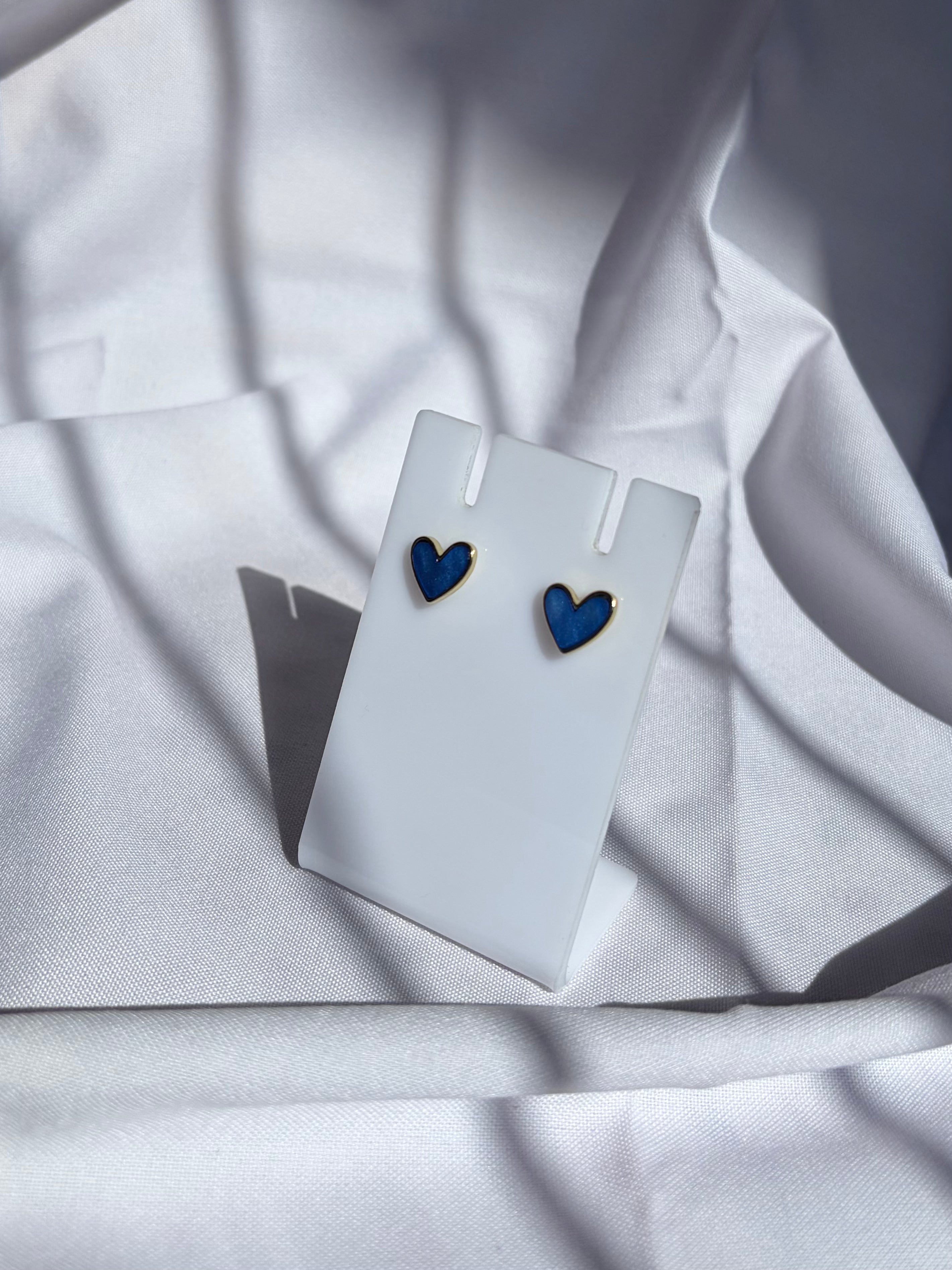 Azure Heart Studs