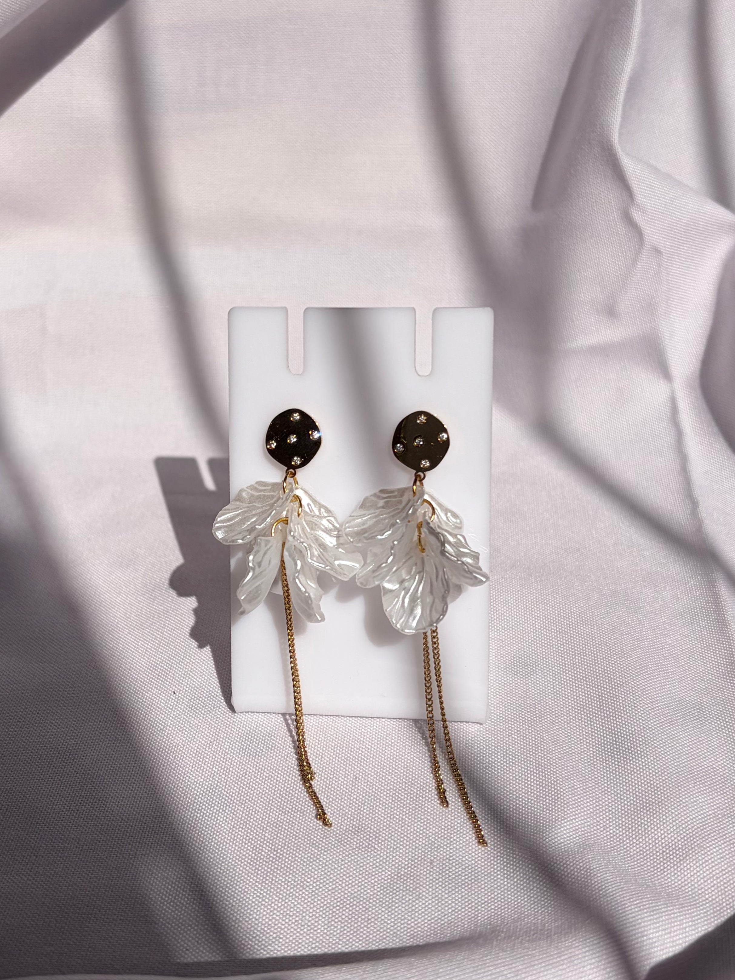 White Petal Earrings