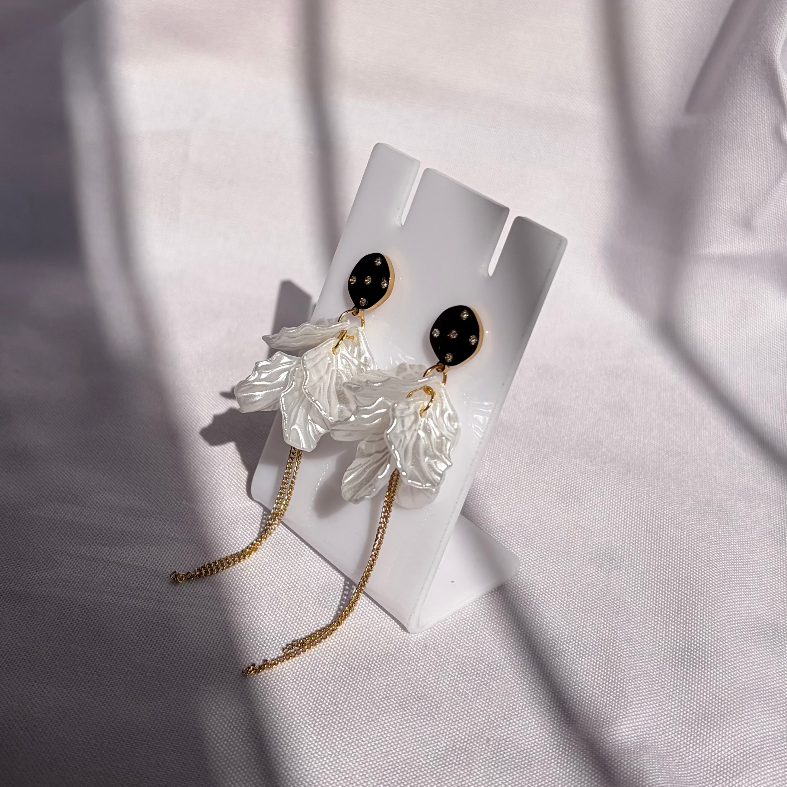 White Petal Earrings